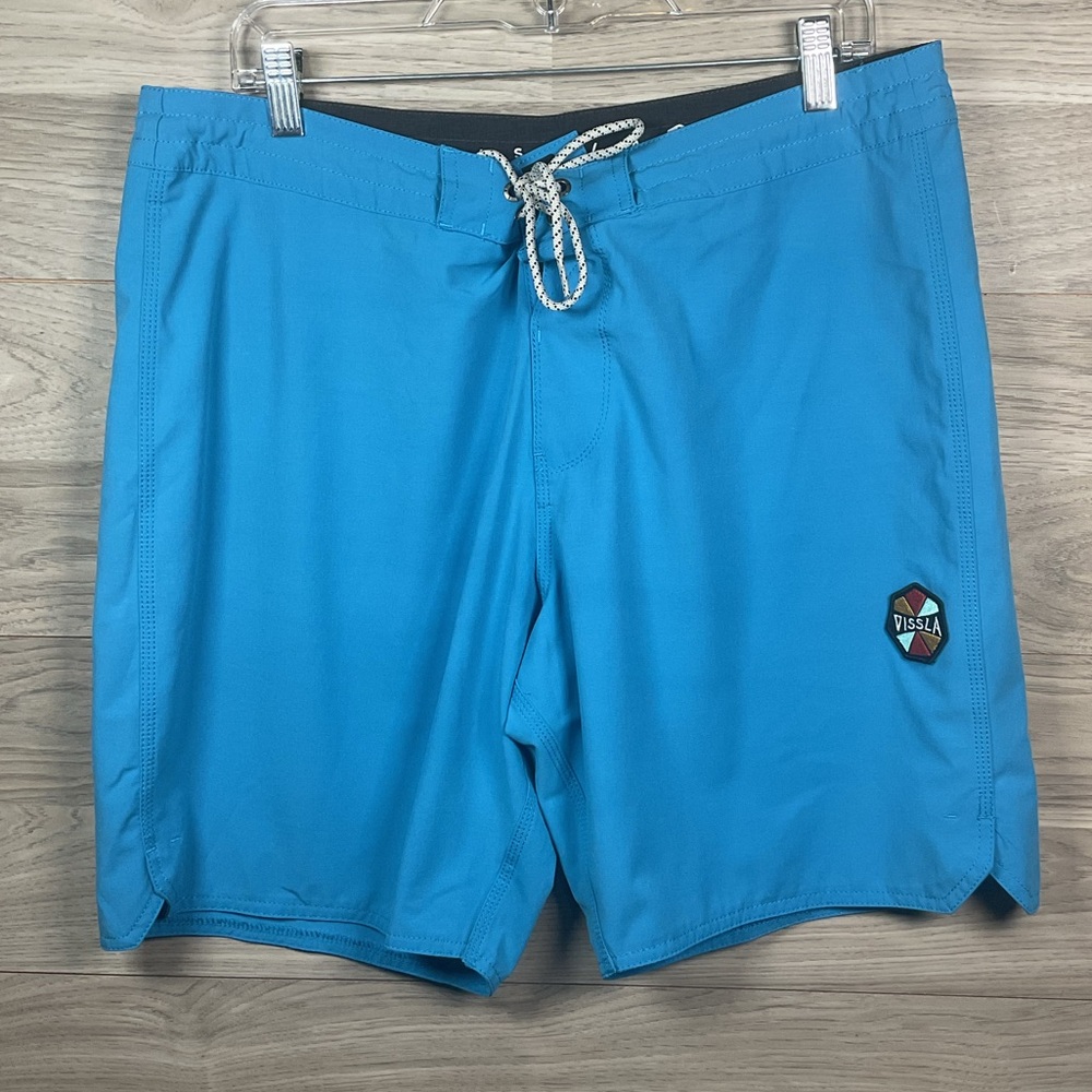 Vissla Blue Recycled Poly-Cotton Stretch Boardshorts 36
